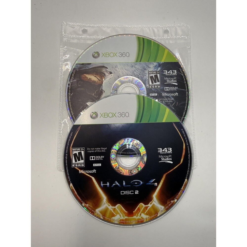 Halo 4 Microsoft Xbox 360 Game Disc 2 Disc Set Tested M Mature 2012 Shooter